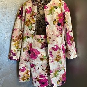Floral 2-Pc Jacket & Skirt Set